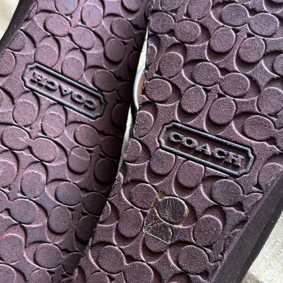 Coach Black Footbed White-Trim Logo Strap Thong Sandals - Picture 9 of 16